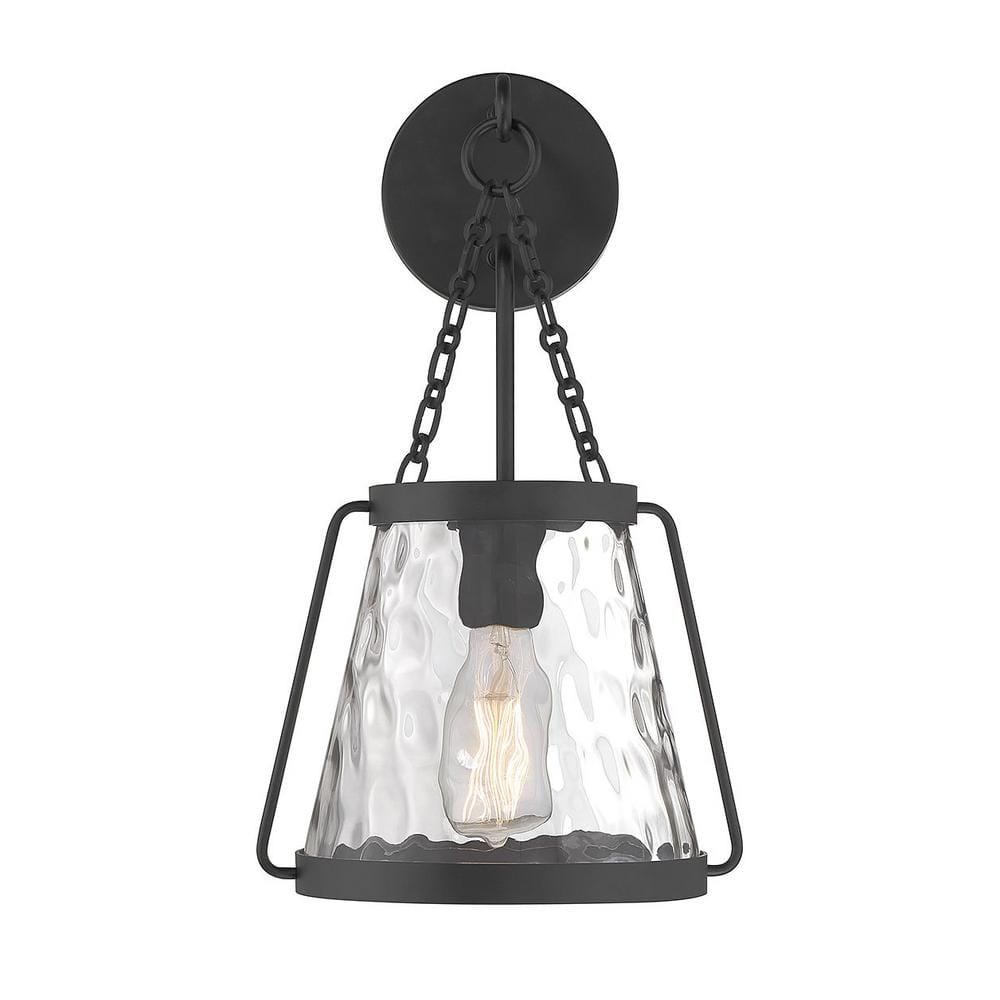 Matte Black Glass Shade Dimmable Wall Sconce