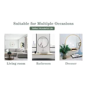 36 in. W x 36 in. H Round Aluminum Alloy Framed Gold Wall Mirror