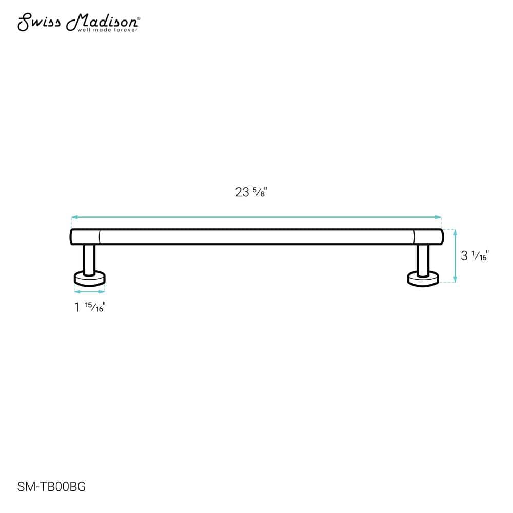 Avallon 24" Brushed Gold Stainless Steel Towel Bar
