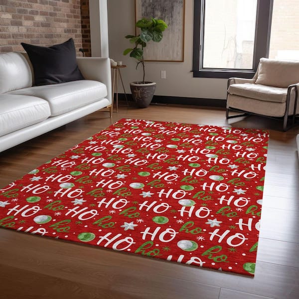 Chantille Machine Washable Indoor/Outdoor Abstract ACN1810 Red 3 ft. x 4 ft. Area Rug