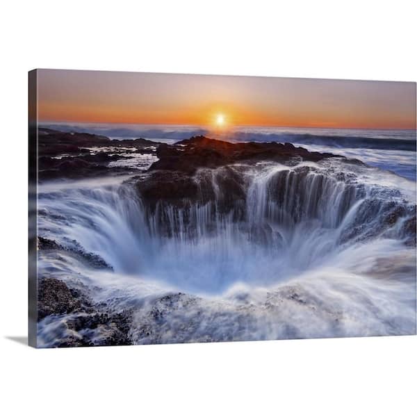 GreatBigCanvas 30 in. x 20 in. "Thor's Well" by Miles Morgan Canvas Wall Art