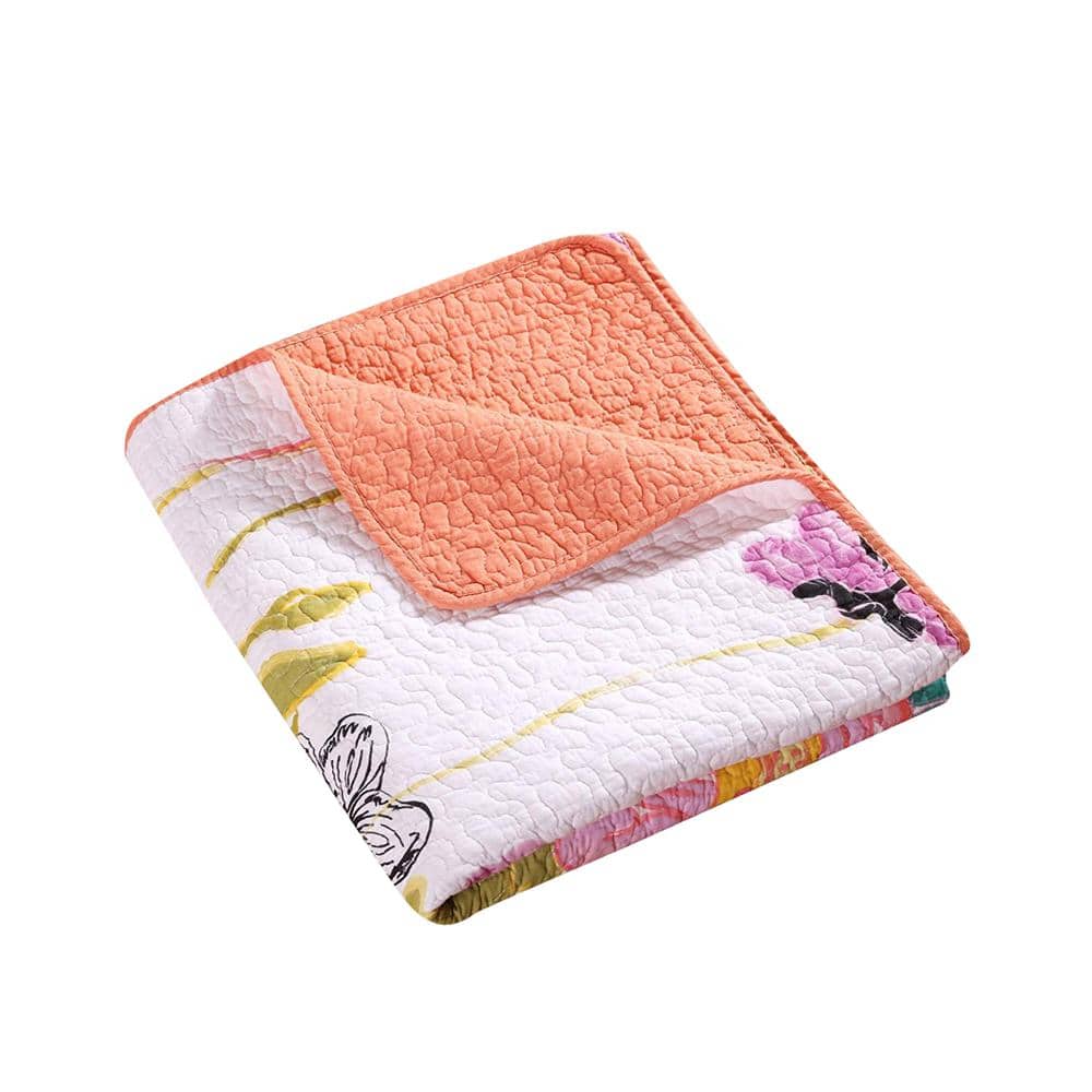Artfully Chic Watercolor Dream Quilted Cotton Throw - Reversible