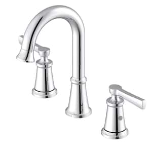 Northerly 8 in. Widespread Double Handle Bathroom Faucet with 50/50 Touch Down Drain in Chrome