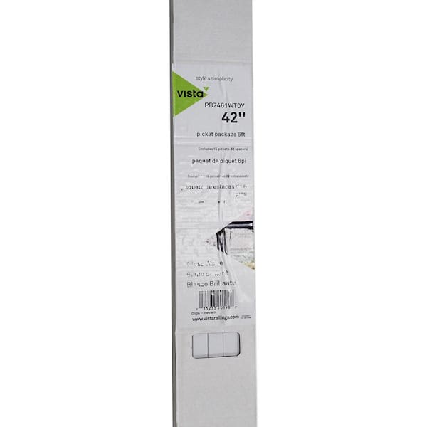 Vista 42 in. H x 72 in. W White Aluminum Level Rail Kit