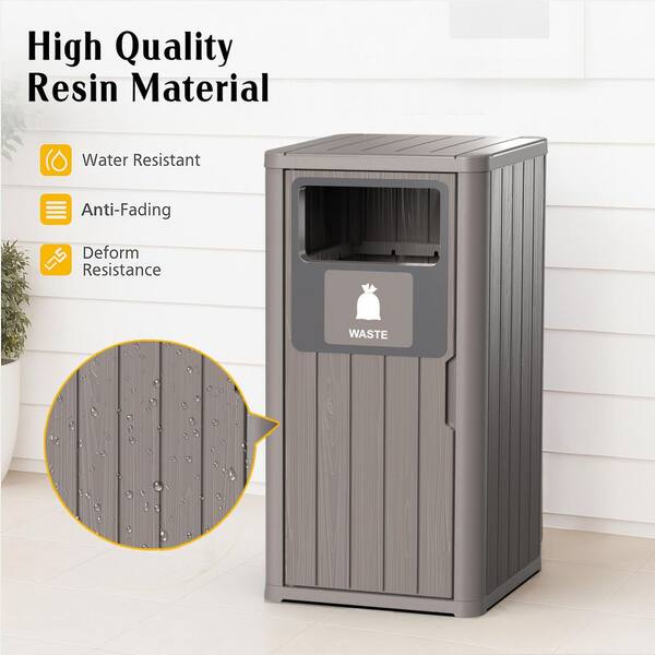 Ama pear Gray-22 Gal. Waterproof Resin Deck Box, All-Weather