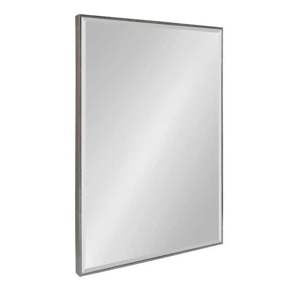 Medium Rectangle Silver Beveled Glass Contemporary Mirror (36.75 in. H x 24.75 in. W)