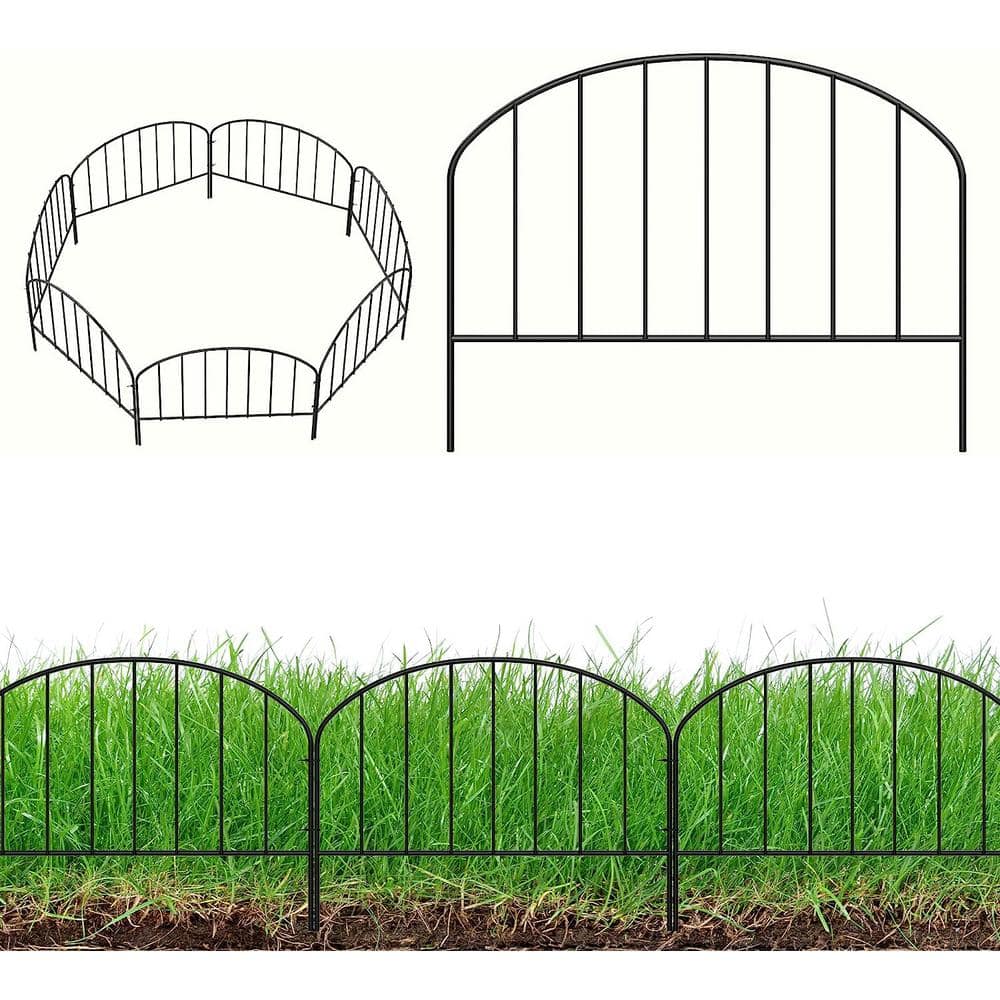 Oumilen 7 Panels No Dig Garden Fence Animal Barrier 12.4in (H) x 9.5ft ...