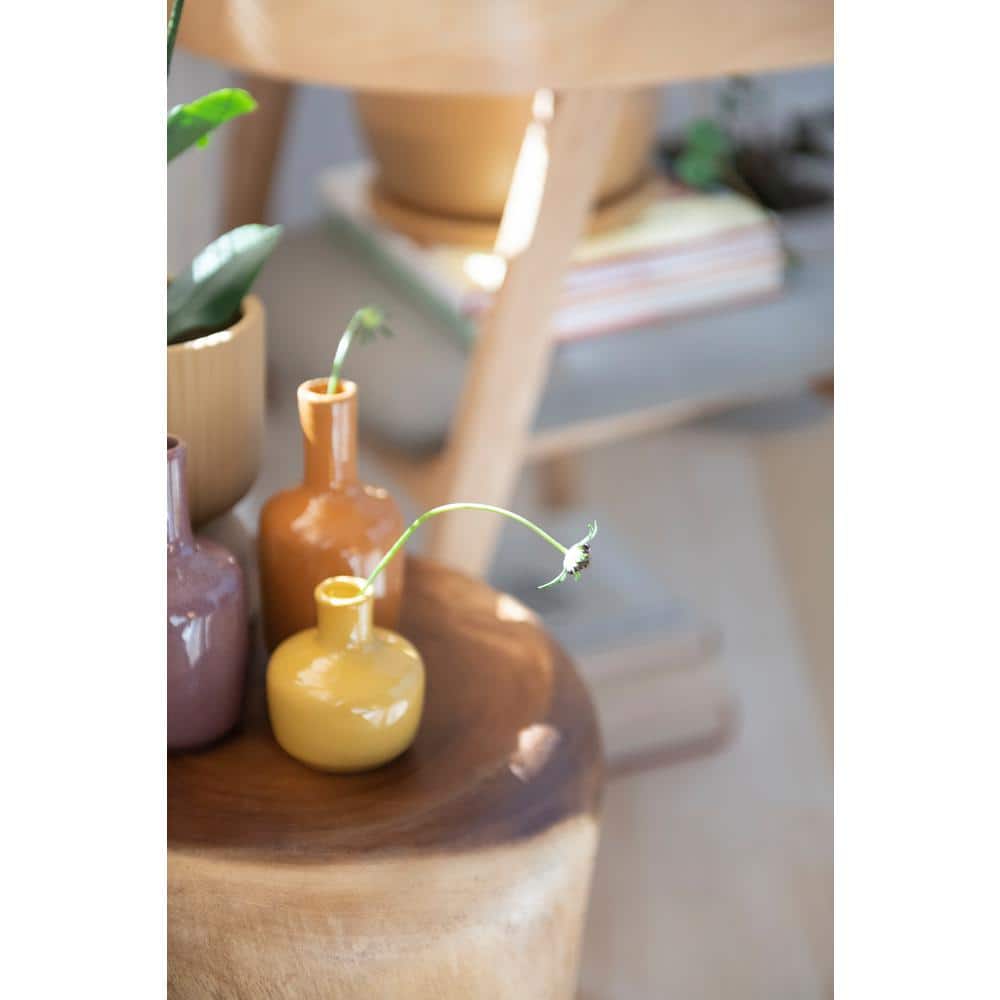 Charming Multicolor Ceramic Vase Set of 8 with Reactive Glaze