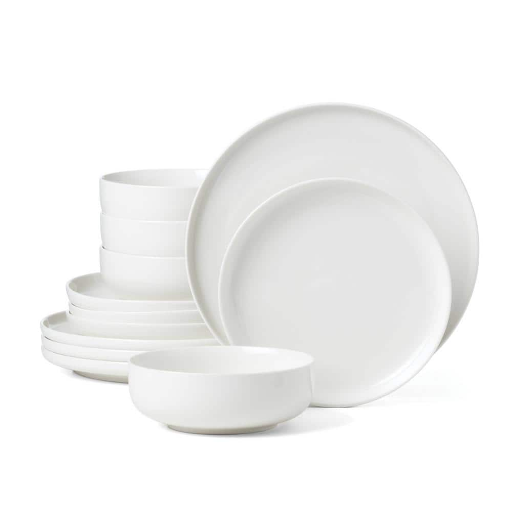 UPC 079363145178 product image for 24 7 White 12-Piece White Porcelain Dinnerware (Set Service For 4) | upcitemdb.com