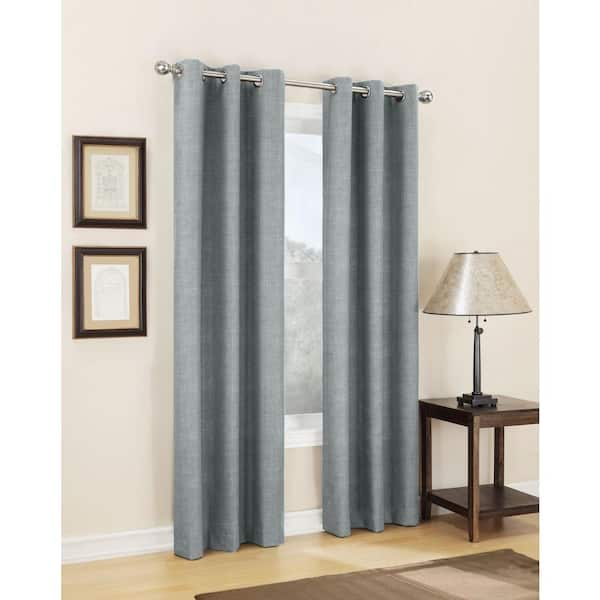 Sun Zero Semi-Opaque Silver Tom Thermal Lined Curtain Panel, 40 in. W x 63 in. L