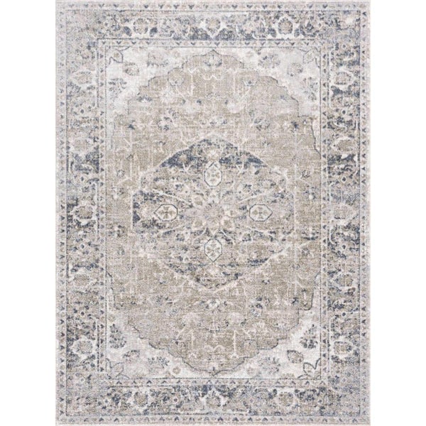 HAUTELOOM Rudo Gray/Olive/Medium Gray 8 ft. x 10 ft. Area Rug