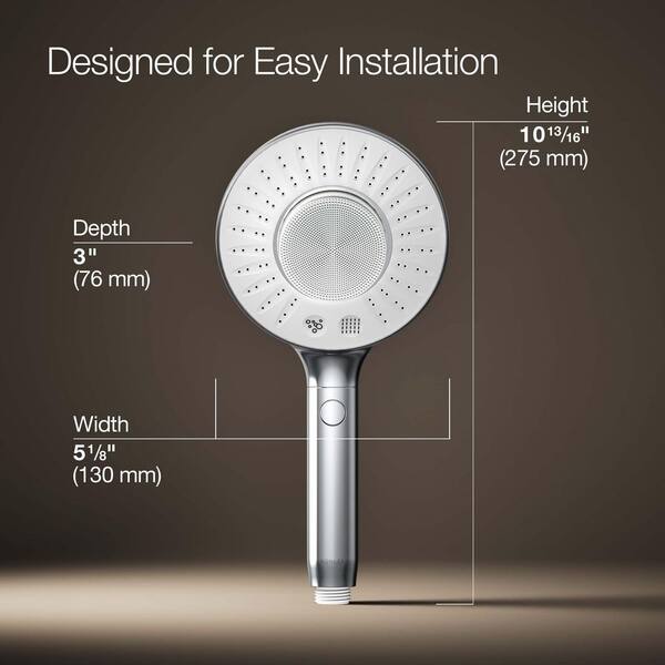 KOHLER Spaviva 2-Spray Wall Mount Handheld Shower Head with All-In-One Cleansing Device 1.75 GPM in Polished Chrome