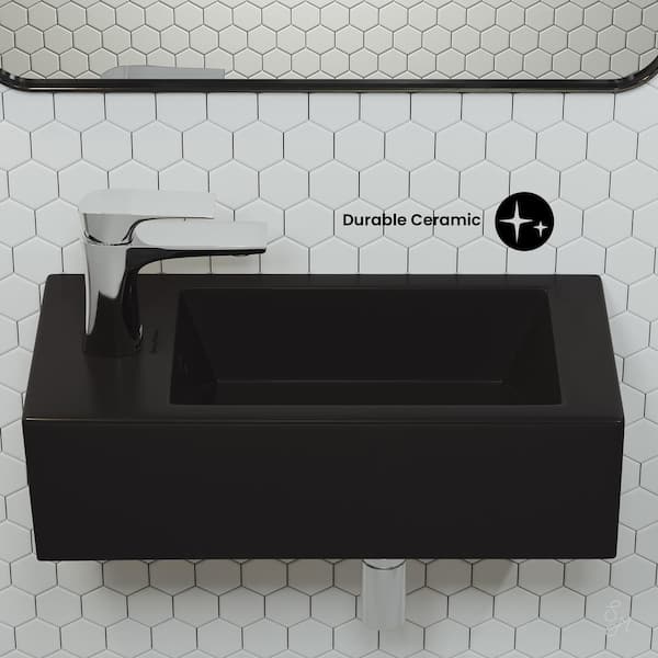 Swiss Madison Voltaire 19.5 in. x 10 in. Matte Black Ceramic