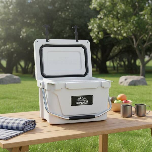 20QT White Hard Cooler, Portable Ice Chest with 5-Day Ice
