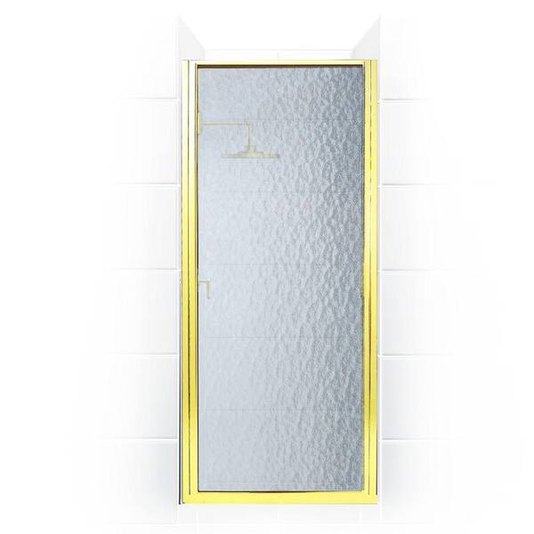 Coastal Shower Doors Paragon Series 32 in. x 74 in. Framed Continuous Hinged Shower Door in Gold with Obscure Glass