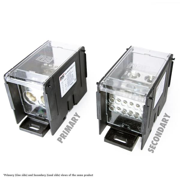 NSi Industries PDB, 1 Pole, Line 2 x 350 - 6, Load 12 x 4 -14 Large Power Distribution Block