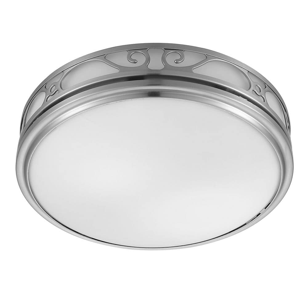 Brushed Nickel Round LED Ceiling Exhaust Fan with Light