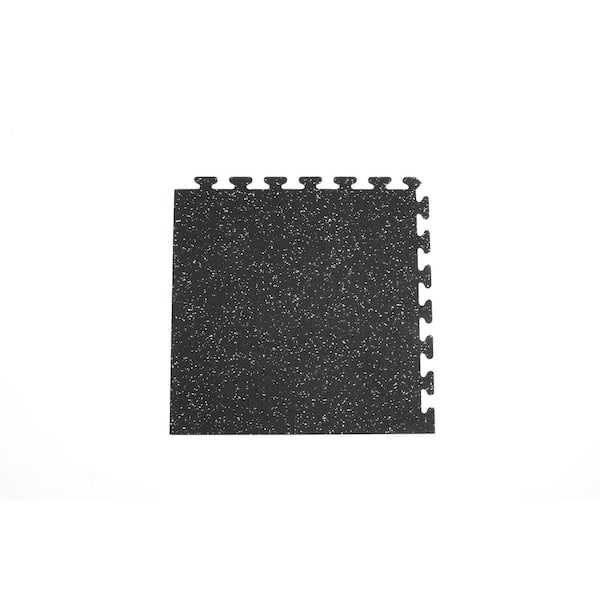 Matter Surfaces Gym/Exercise Recycled Rubber Corner Tiles Black w/Gray 25in.x 25in.x 0.3 Thick. 4-Tiles/Case,16 sq. ft.