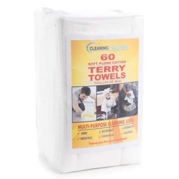 The Clean Store 14 in. x 17 in. White Terry Towels (240-Pack)