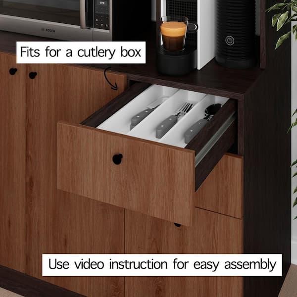 Wood Microwave Stand with Storage - Lifewit – Lifewitstore