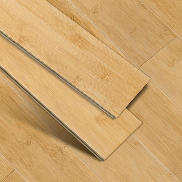 40.15 in. L x 5.11 in. W Prefinished Tongue and Groove Solid Bamboo Flooring, Light Honey, 2-Pack (2.86 sq. ft./Case)