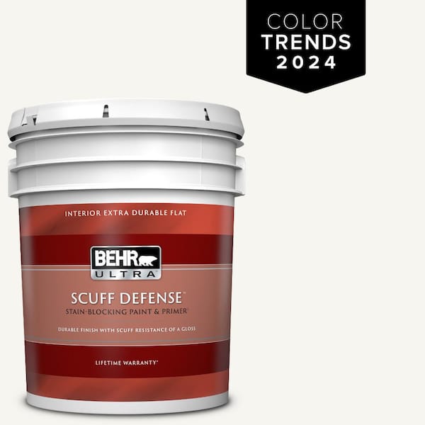 BEHR ULTRA 5 gal. Designer Collection #DC-001 Whipped Cream Extra Durable Flat Interior Paint & Primer