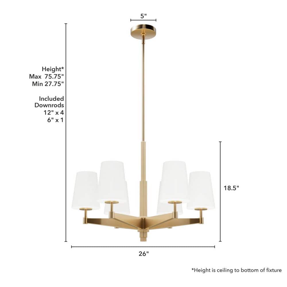 Alturas Gold Nolita 6-Light Glamorous Indoor Chandelier