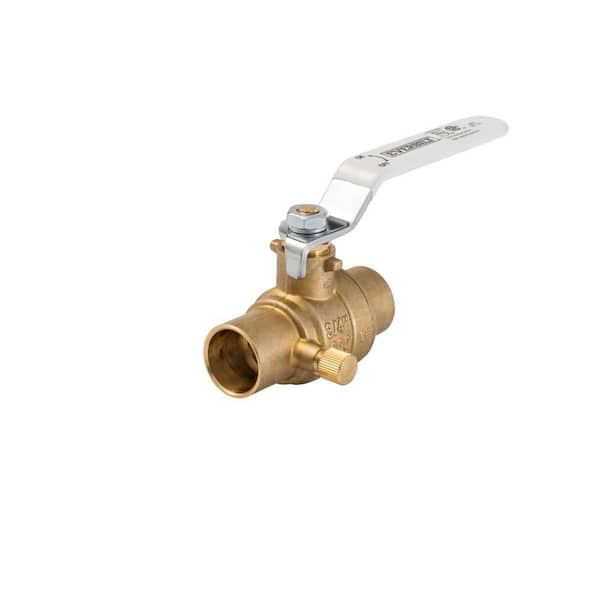 3/4 in. SWT Full Port Lead Free Brass Ball Valve w/ Drain