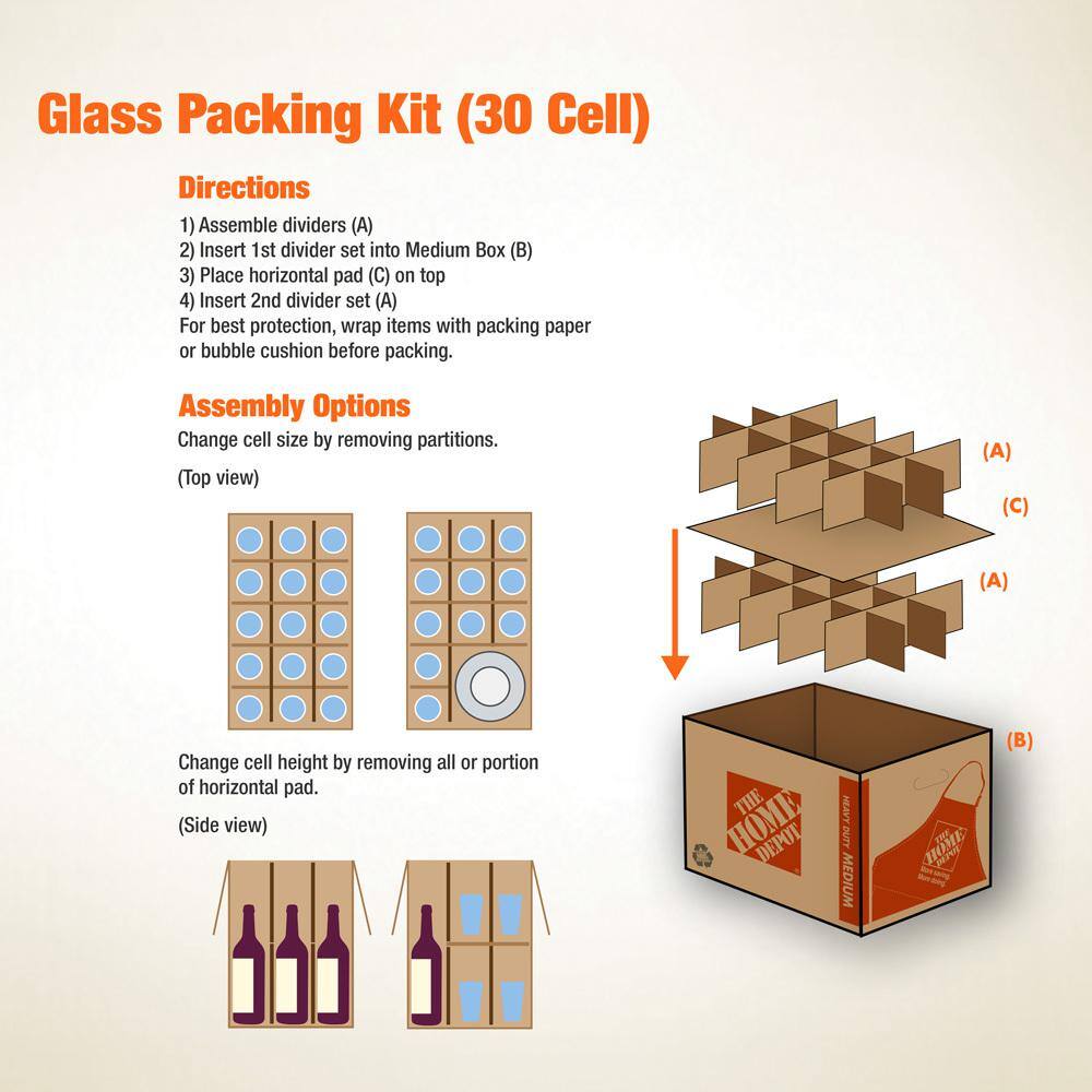 Beige Cardboard Glass Divider Kit for Kitchen and Garage