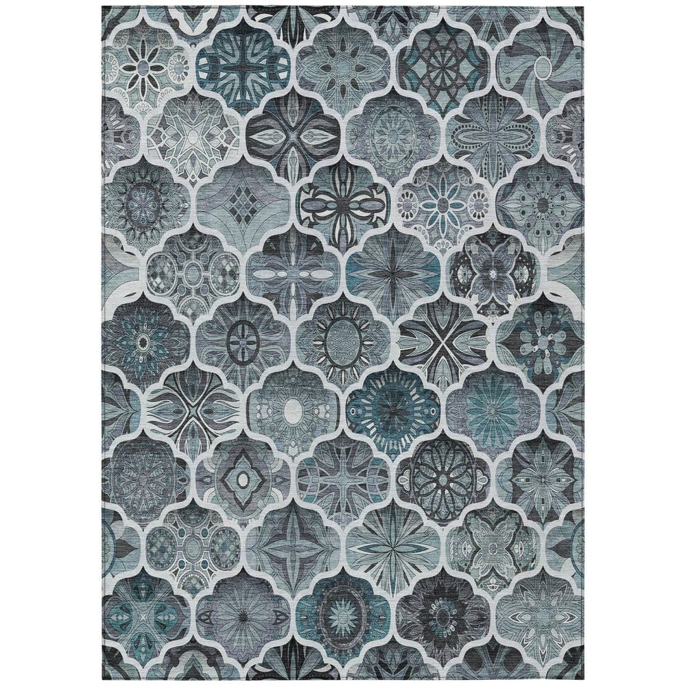 Chantille Machine Washable Indoor/Outdoor Abstract ACN2878 Pewter 3 ft. x 5 ft. Area Rug price history on PriceWatchPro