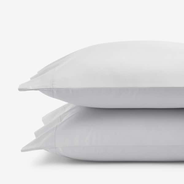 Legends Hotel Pearl Gray Solid 400-Thread Count Supima Cotton Percale Standard Pillowcase (Set of 2)