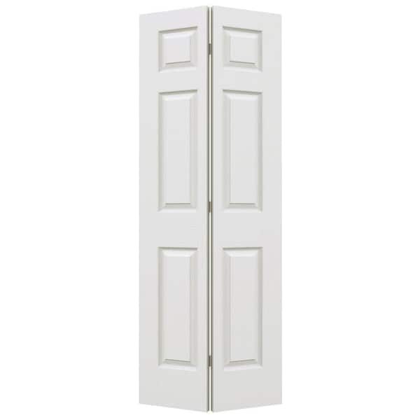 JELD-WEN 32 in. x 80 in. 6 Panel Colonist Primed Textured Molded Composite Closet Bi-fold Door