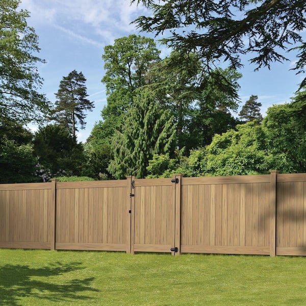 Linden 6 ft. H x 8 ft. W Cypress Vinyl Privacy Fence Panel (Unassembled)