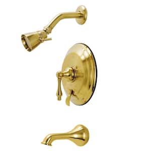 Restoration Single Handle 1-Spray Tub and Shower Faucet 1.8 GPM with Corrosion Resistant in. Brushed Brass