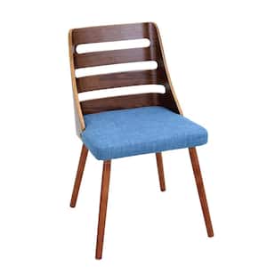 Trevi Walnut and Blue Accent Chair
