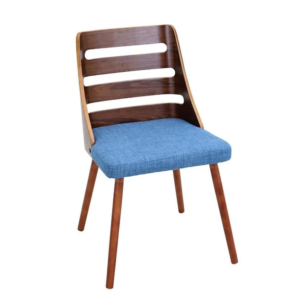 Lumisource Trevi Walnut and Blue Accent Chair