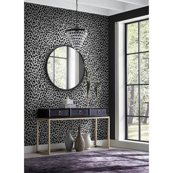 RuLeopard Black Vinyl Peel and Stick Wallpaper