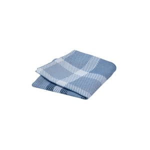 Pacifica 18 in. x 18 in. Tartan Midnight Square Outdoor Throw Pillow Cover
