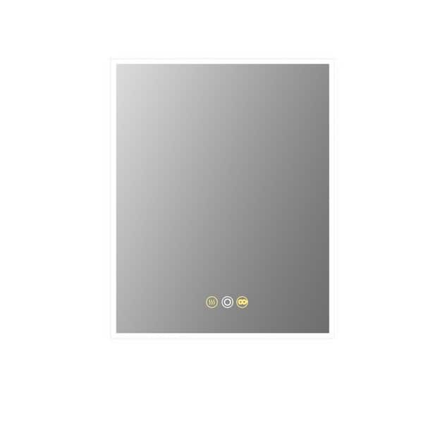 Unbranded 24 in. W x 30 in. H Black Aluminum Recessed/Surface Mount LED Medicine Cabinet with Mirror