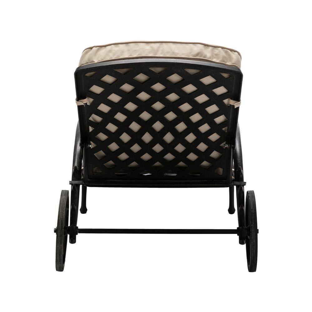 Gray Aluminum Outdoor Chaise Lounge Set with Cushions