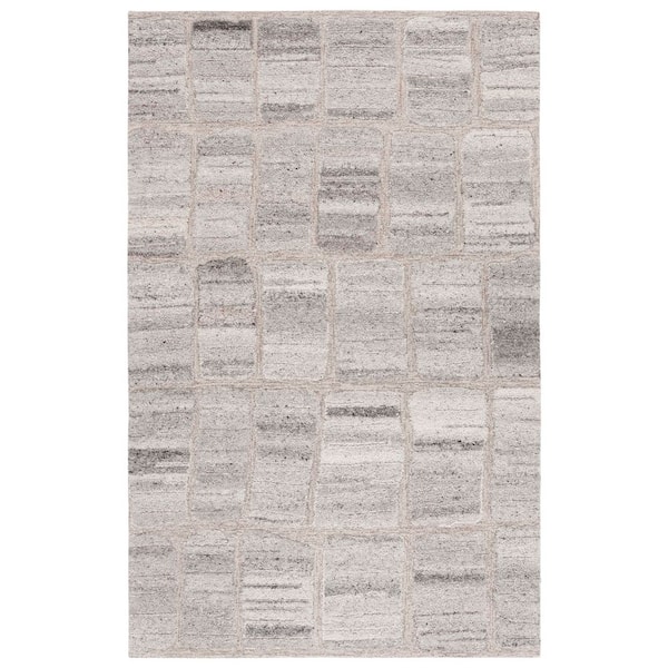Harvest 3 ft. x 5 ft. Taupe/Gray Abstract Tile Area Rug
