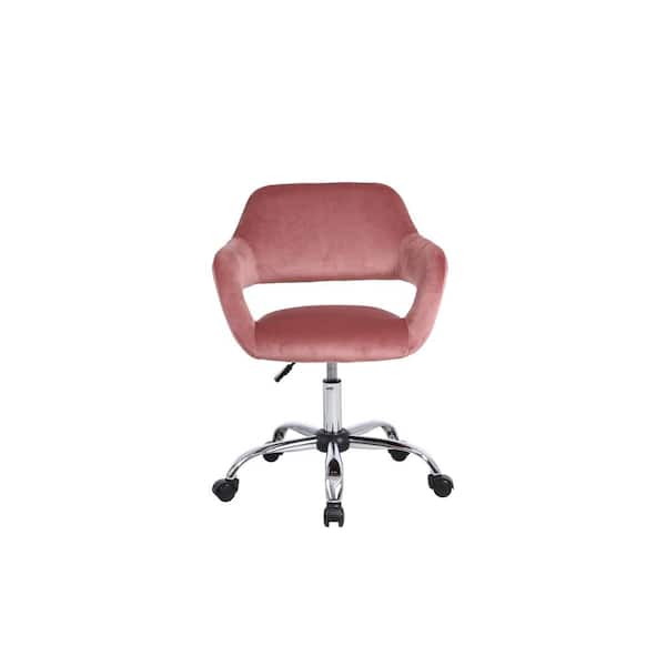 Homefun Pink Home Office Upholstered, Pink Vanity Swivel Chair