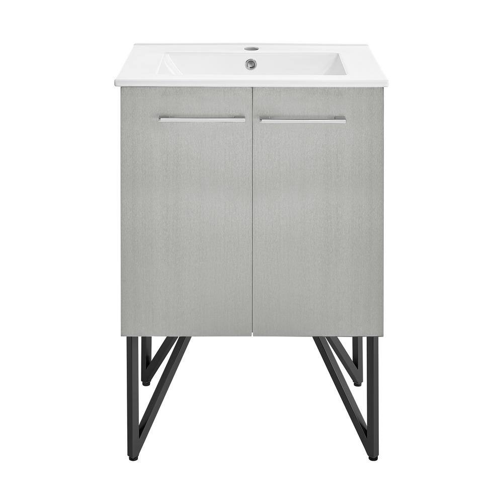 Swiss Madison Annecy 24 in. Single, 2-Door, Bathroom Vanity in Gray ...