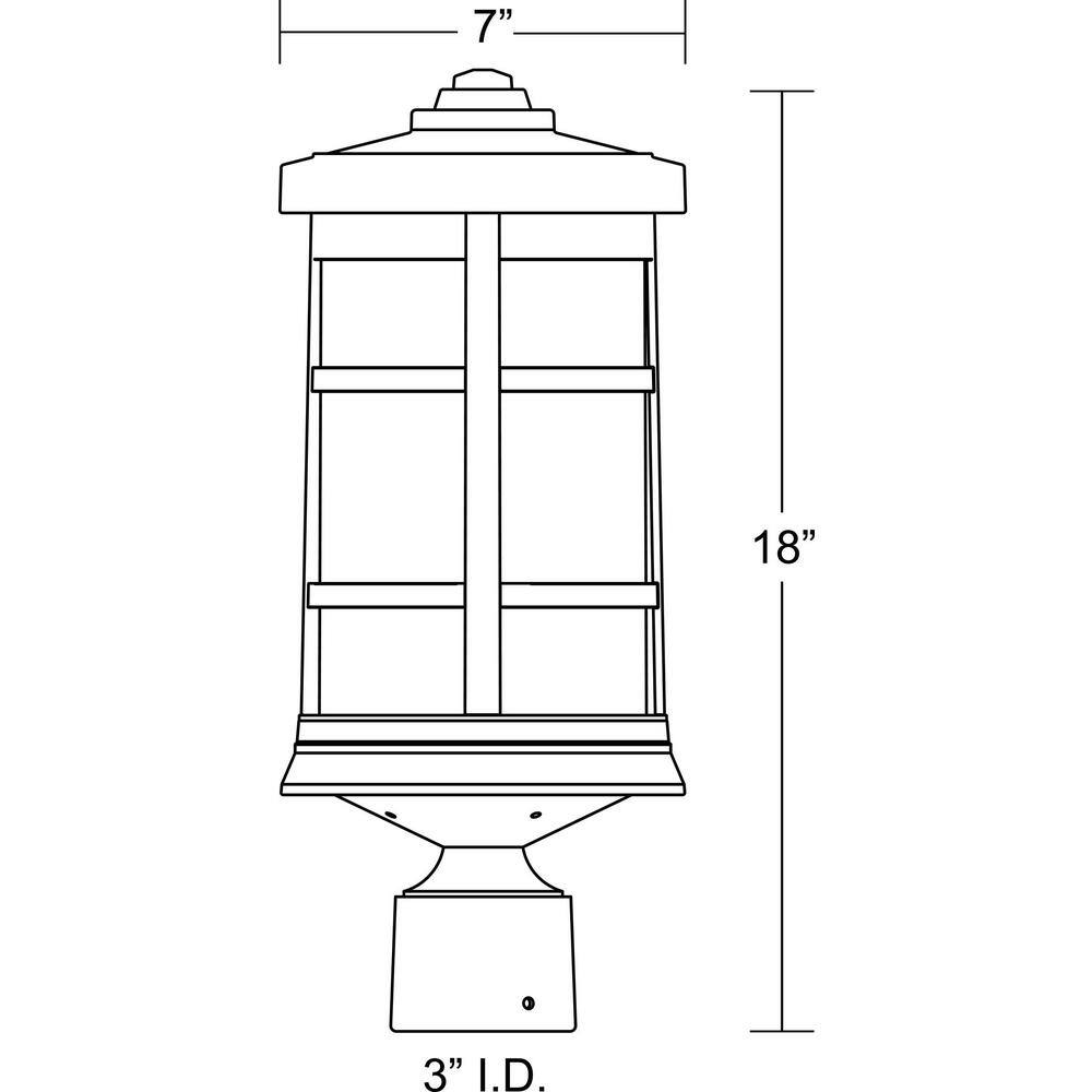 Artisan 17'' Bronze Modern LED Outdoor Post Light with Clear Acrylic Lens