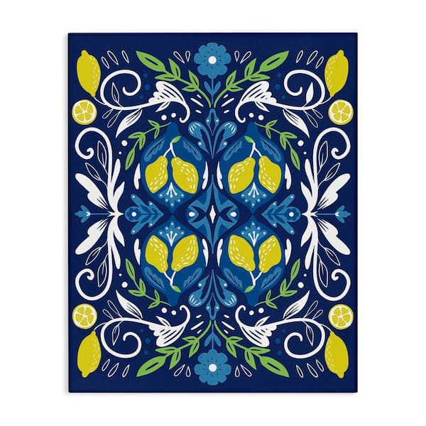 Stupell Industries Mosaic Floral Pattern by Louise Allen Designs Unframed Food Graphic Art Print 48 in. x 36 in.