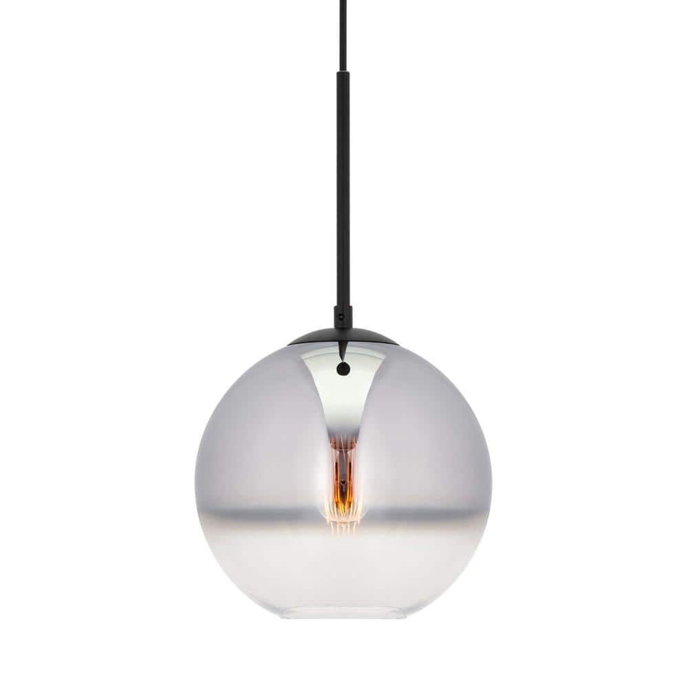 Callisto 16'' Black and Gold Ombre Globe Glass Pendant Light