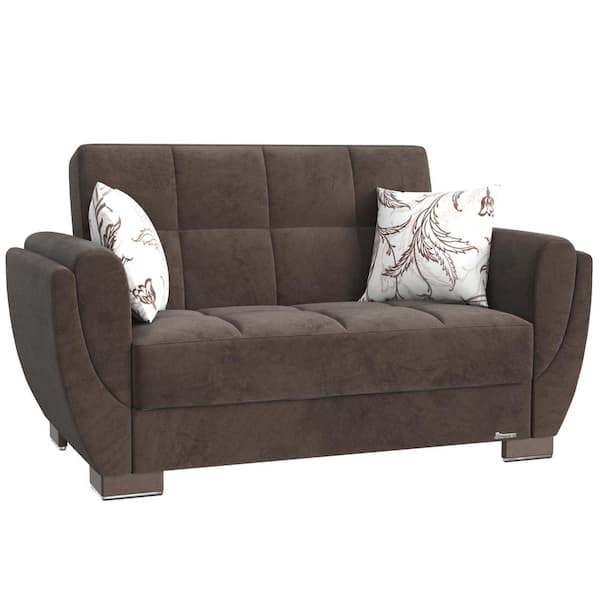 Ottomanson Basics Air Collection Convertible 63 in. Dark Brown ...