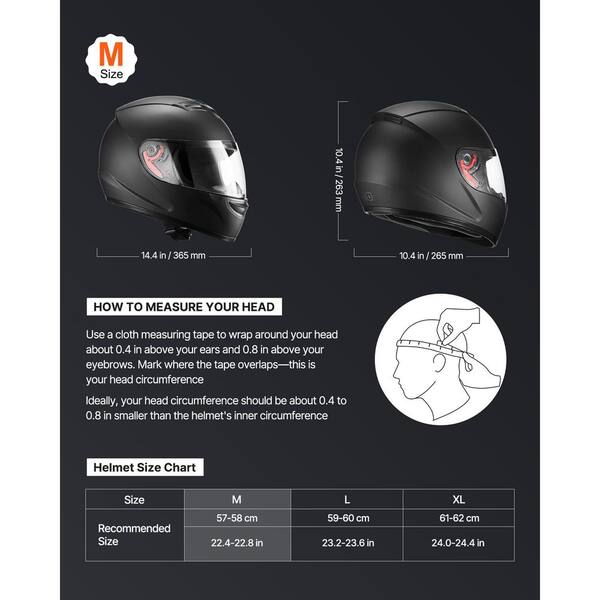 SKYSHALO Motorcycle Helmet, Matte Black, M Adult Motocross Dirt Bike Helmet with Clear Dual Visor for Men & Women SKYSHALO Motorcycle Helmet, Matte Black, M Adult Motocross Dirt Bike Helmet with Clear Dual Visor for Men & Women