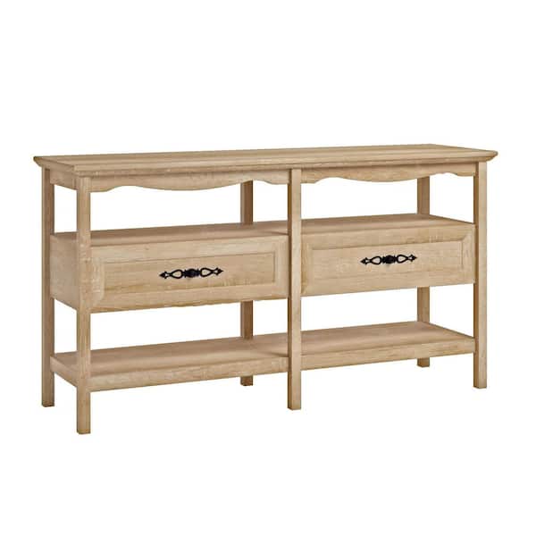 SAUDER Adaline Cafe 62.362 in. Orchard Oak Engineered Wood Entertainment Center with 2 Drawers Fits TV's up to 70 in.
