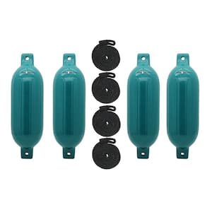 BoatTector Inflatable Fender Value 4-Pack - 6.5 in. x 22 in., Teal